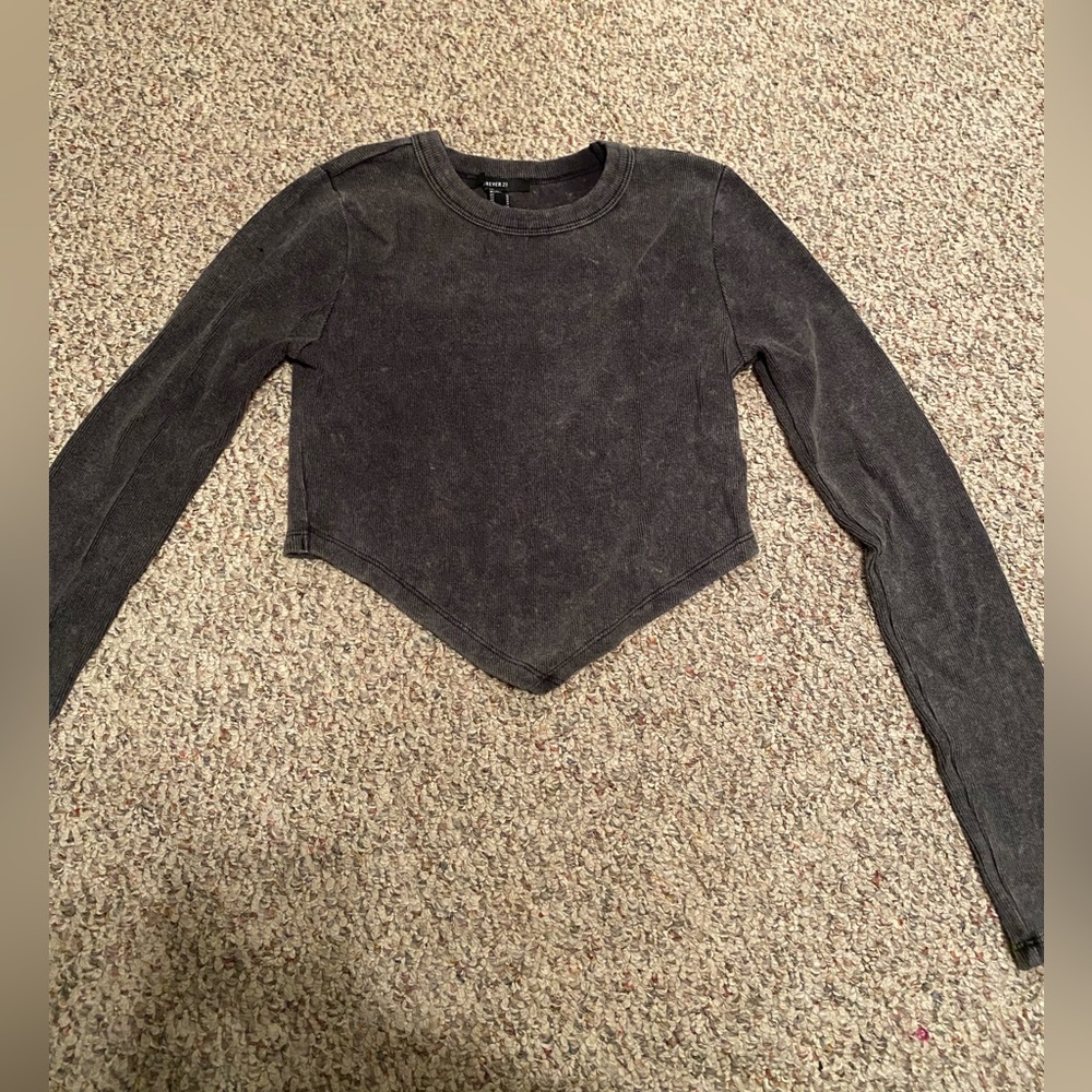 Long Sleeved Triangle Cropped Shirt